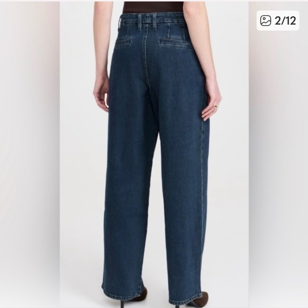 Good American Size 10 Good 90s Pleated Wide Leg Jeans (RUN BIG- READ) - Picture 2 of 16